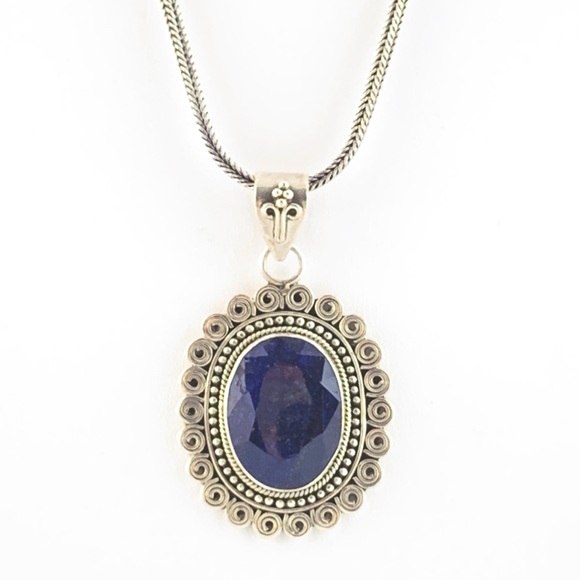 Boutique Raw Sapphire Necklace & Earring Set - Picture 2 of 8